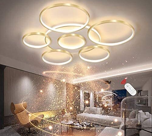 Luminaire LED Plafonnier Dimmable Salon Lampe Plafond Avec Telecommande,  Moderne Chambre Carré Acrylique Ombre Aluminium Design pour Applicable à  Salle A Manger…